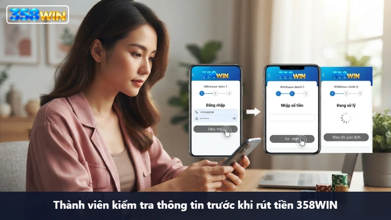 Thành viên kiểm tra lệnh rút tiền đang ở trạng thái xử lý