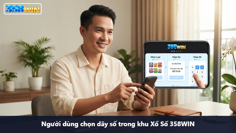 Người dùng kiểm tra kết quả Xổ Số 358WIN trên điện thoại
